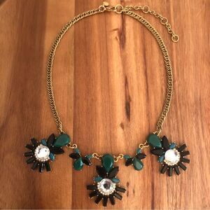 J.Crew | Green and Black Pendant Necklace | 17” Adjustable